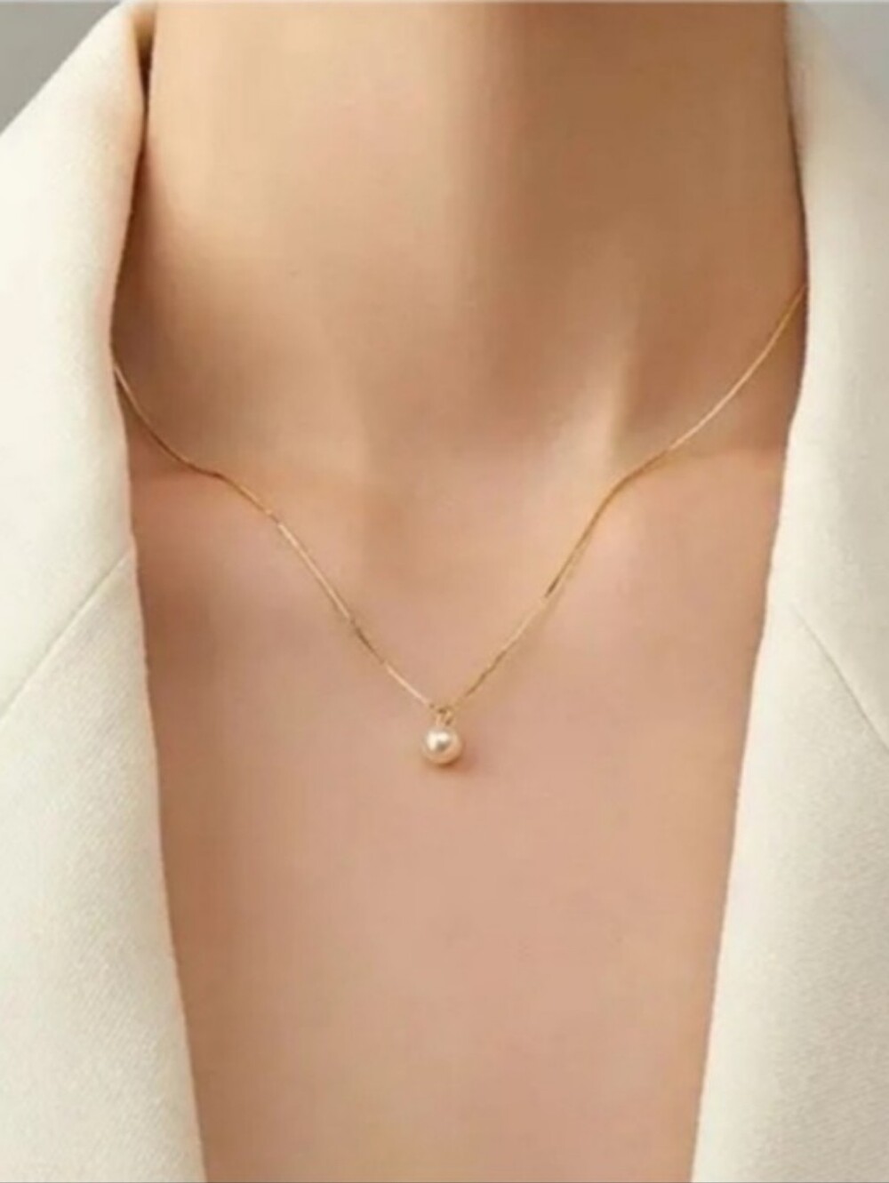 Anthropologie Single Pearl Necklace